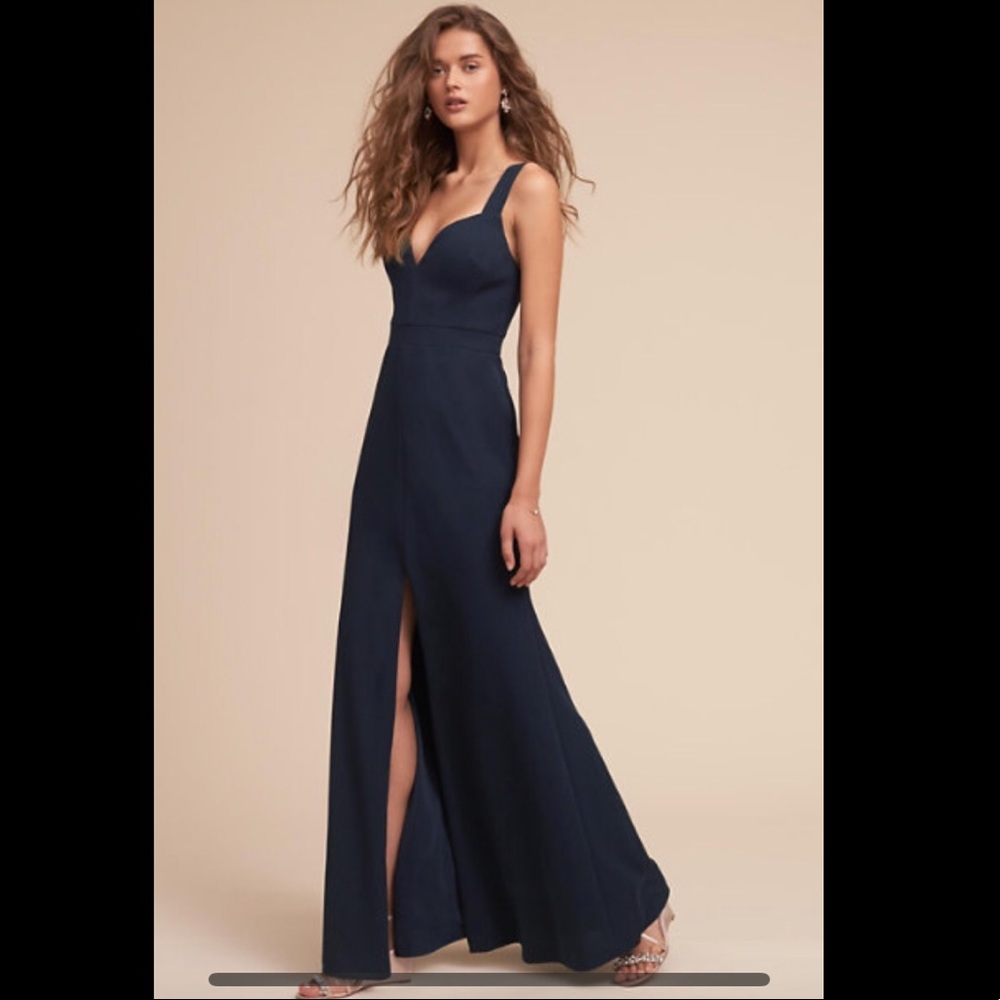 Navy Bhldn Ansel bridesmaids dress